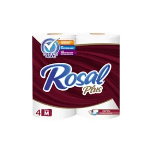 PAPEL ROSAL PLUS VINOTINTO 300 HOJAS 4 ROLLOS