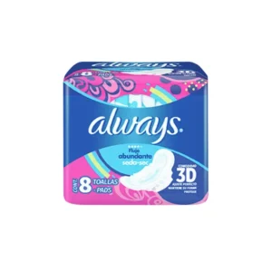 TOALLAS ALWAYS SEDA-SEC FLUJO ABUNDANTE X 8UND
