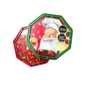 GALLETA NAVIDAD NOEL LATA OCTOGONAL 260GR