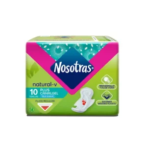 TOALLAS NOSOTRAS NATURAL PLUS MANZANILLA TELA 10UND